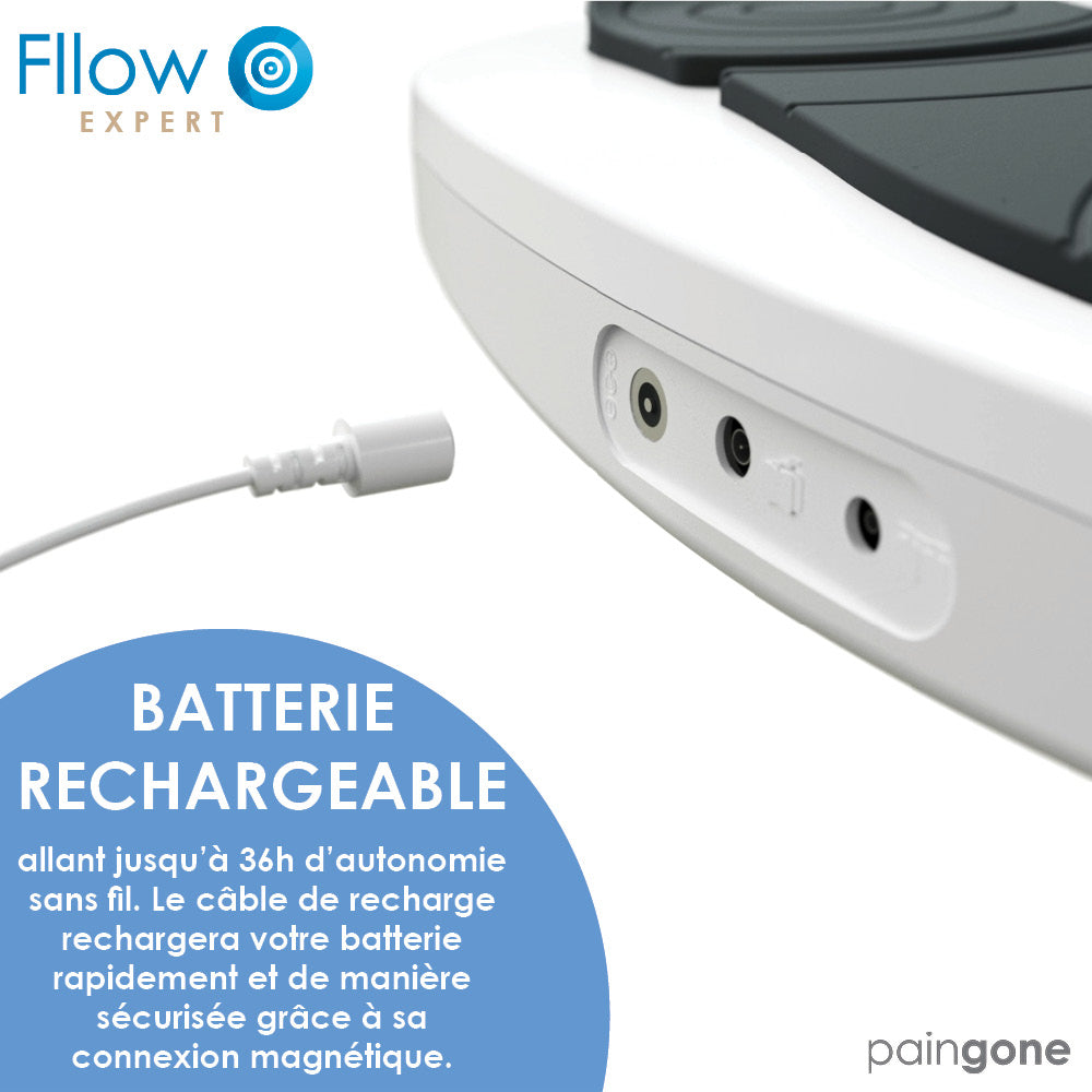 Le câble de Paingone Fllow avec le texte "Batterie rechargeable"